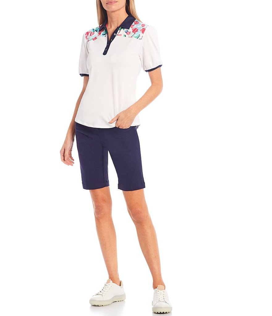 Callaway Short Sleeve Brush Stroke Floral Opti-Dri&trade; Polo