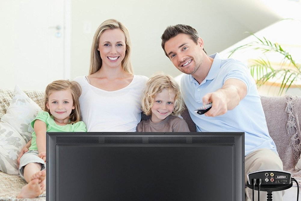 eXuby Digital Converter Box for TV - Digital Antenna - RF & RCA Cable - Complete Bundle To View and Record HD Channels (Instant or Scheduled Recording, 1080P HDTV, HDMI Output & 7 Day Program Guide)