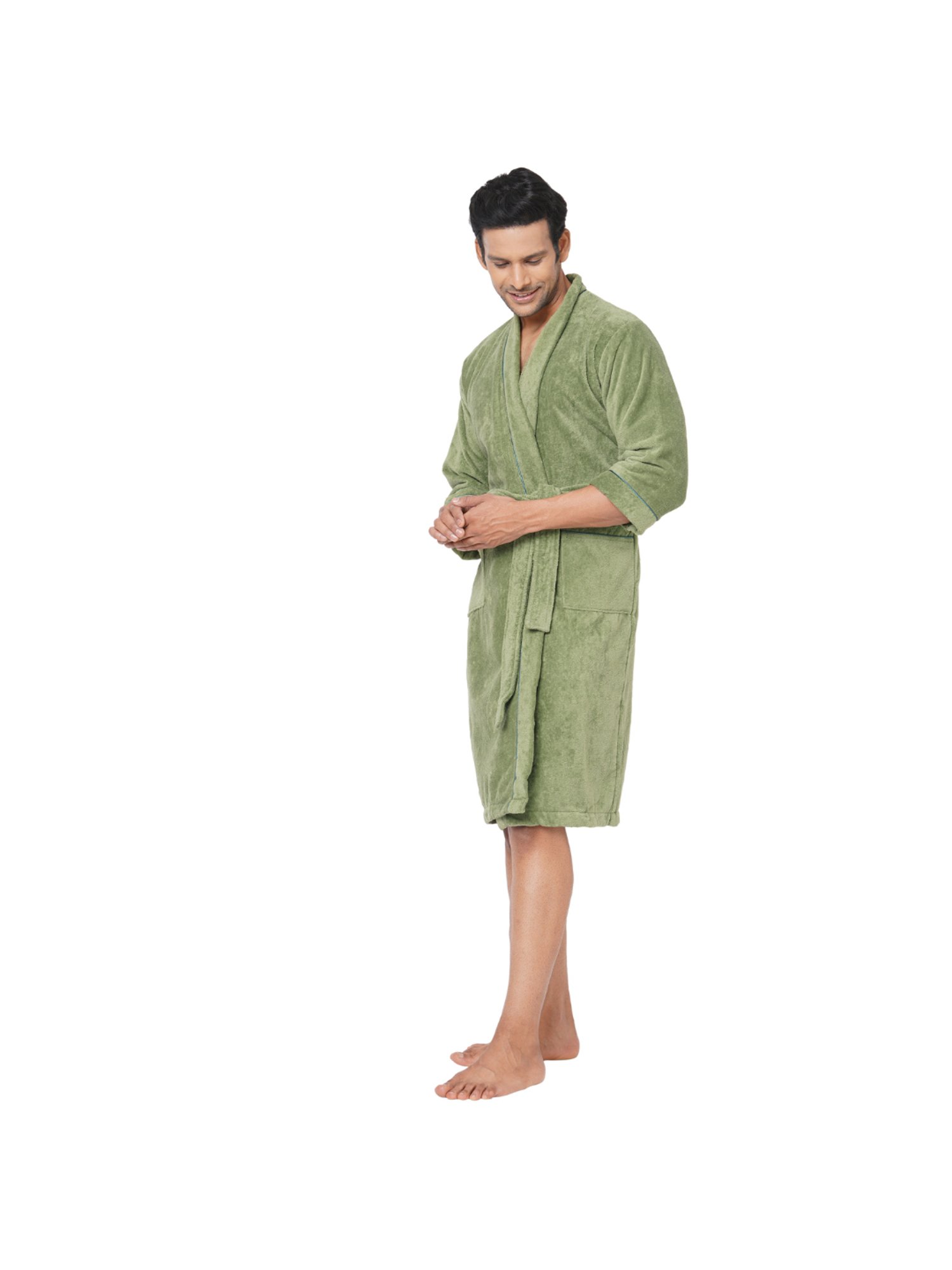 Spaces Exotica Green 380 GSM Cotton Medium Bathrobe