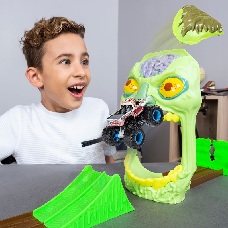 Monster Jam Official Zombie Madness Playset Featuring Exclusive Die-Cast Zombie Monster Truck