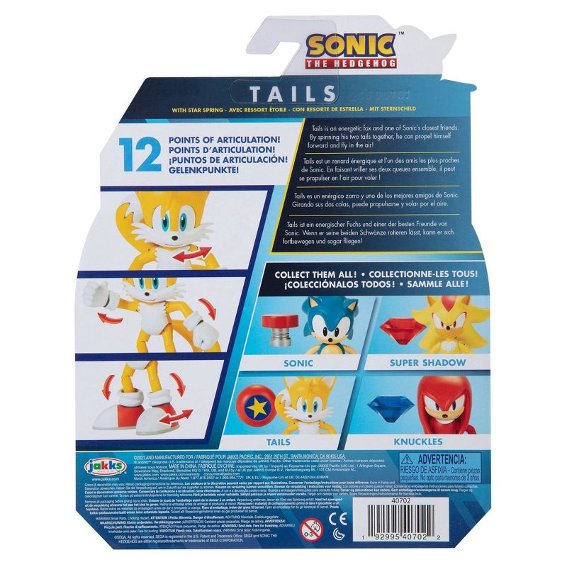 Sonic 4" Figure Modern Tails with Star Spring Wave 4