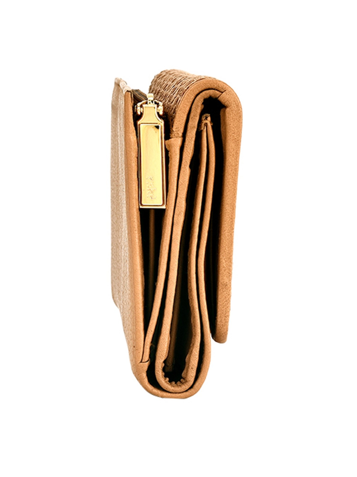 Eske Sophie Brown Textured Tri-Fold Wallet for Women