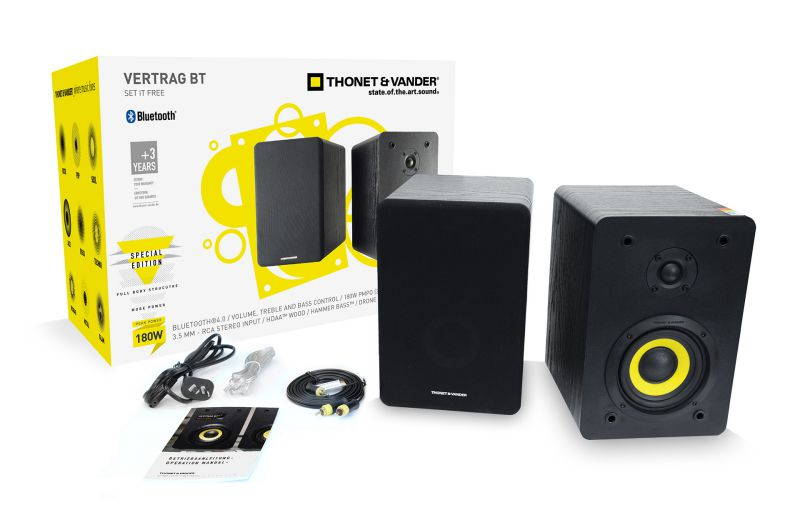 Thonet and Vander VERTRAG BT Bluetooth Bookshelf Speakers 2.0 - Optical Input - 46 Watts RMS