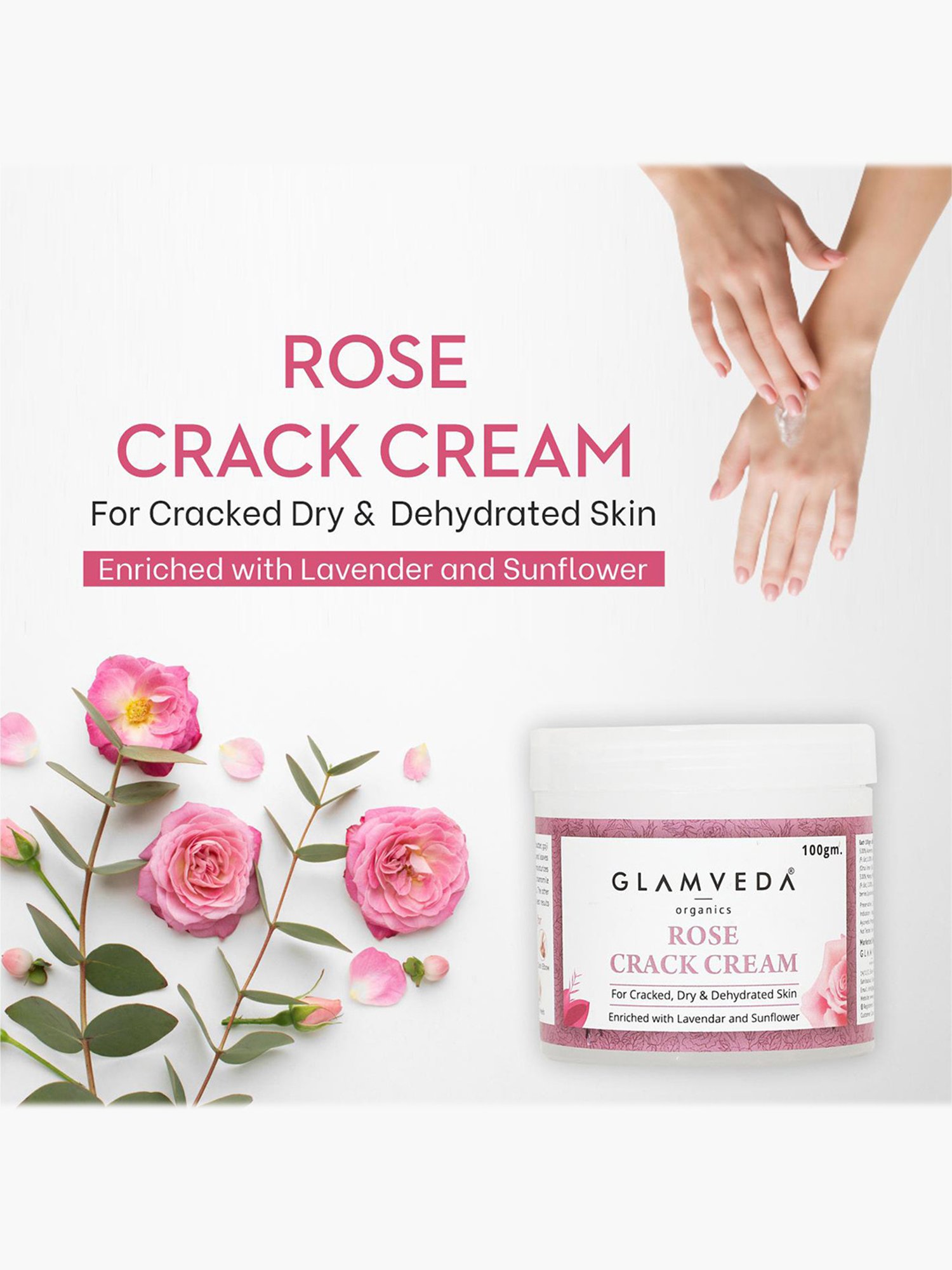 Glamveda Rose Crack Cream - 100 gm