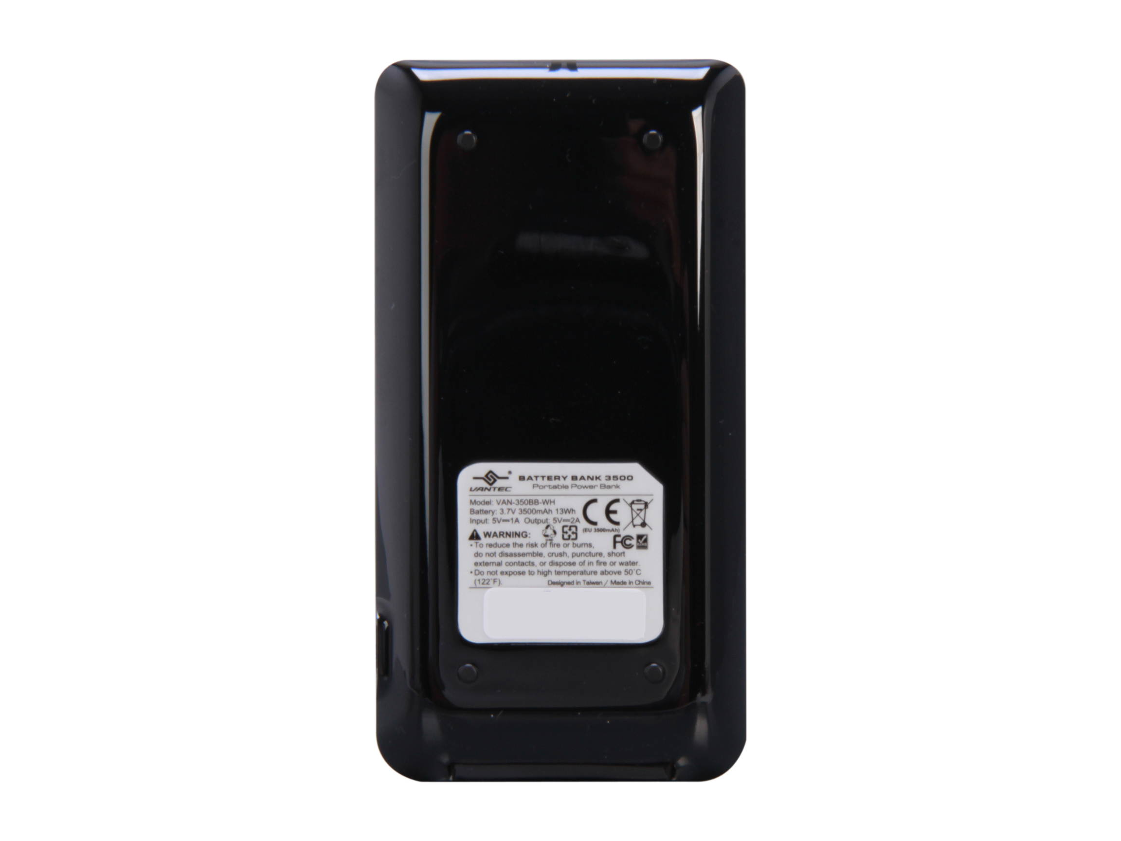 Vantec Power Gem White 3500 mAh Rechargeable Portable Battery VAN-350BB-WH