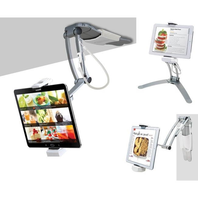 CTA Digital 2-in-1 Kitchen Mount Stand for 7-13 Inch Tablets / iPad Air/ iPad Pro 12.9 / Surface Pro (PAD-KMS)