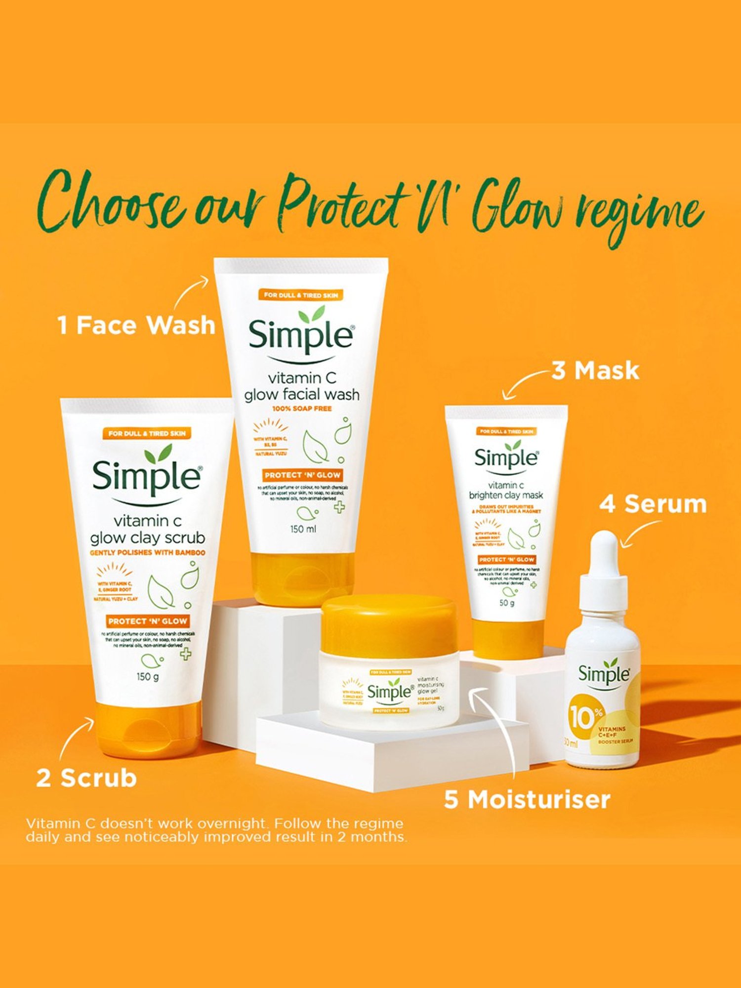 Simple Protect 'N' Glow Vitamin C Moisturising Glow Gel - 50 gm