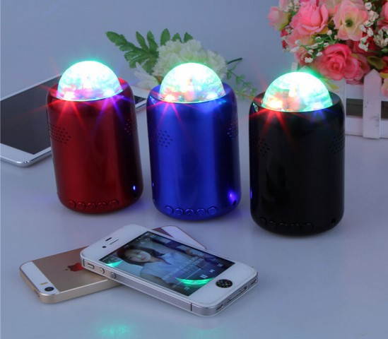 Wireless Bluetooth Mini MP3 Music Speaker LED Disco Mirror Ball Club Party Light Portable Bluetooth MP3 Player Rave Party LED Stage Light Up Dance Show Amplifier Rechargeable LED Disco Stage Light