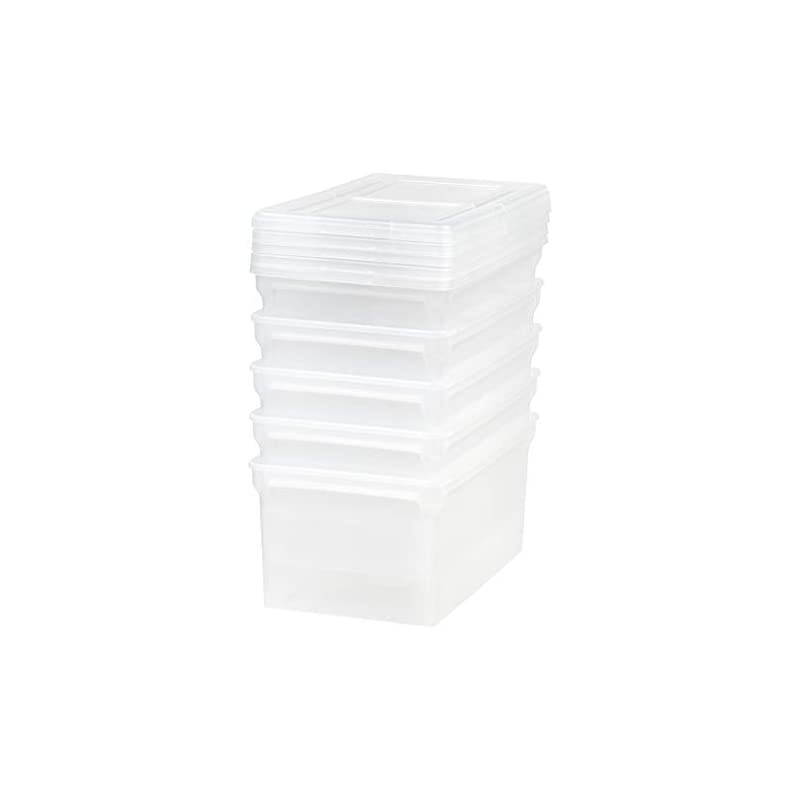 USA FB-31 Letter and Legal Size File Box, Large, Clear, 5 Count