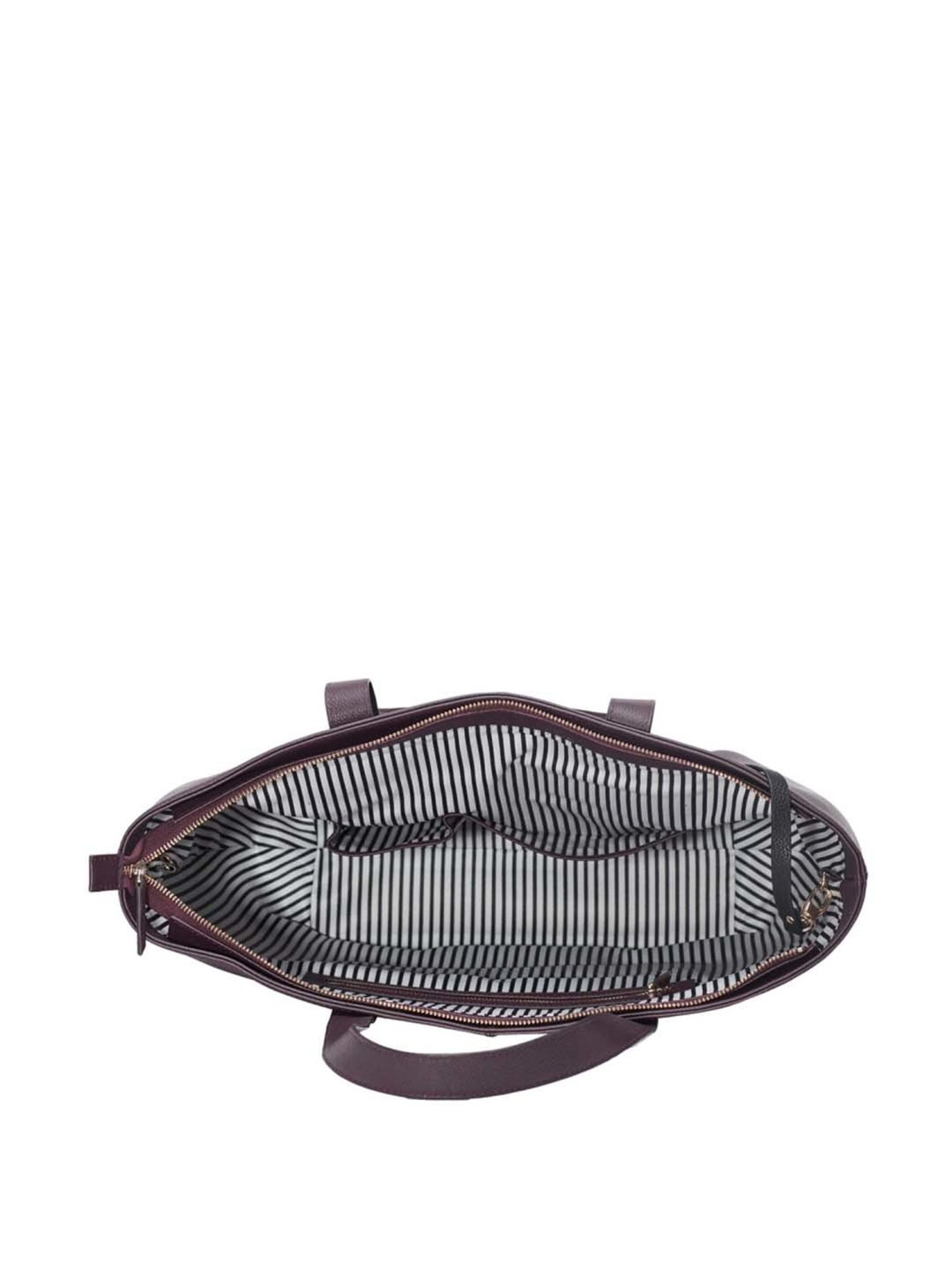 Tohl Burgundy Solid Extra Large Tote Handbag with Pouch