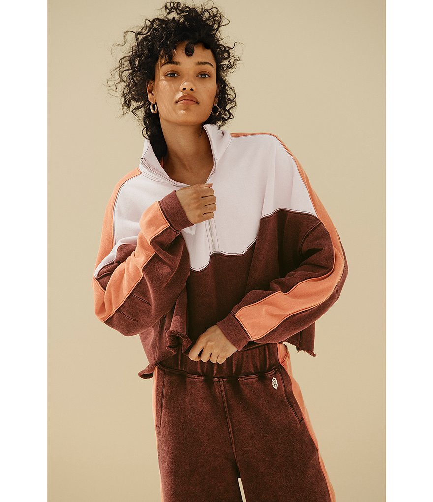 Splendid Knit Zip Up Drawstring Hoodie