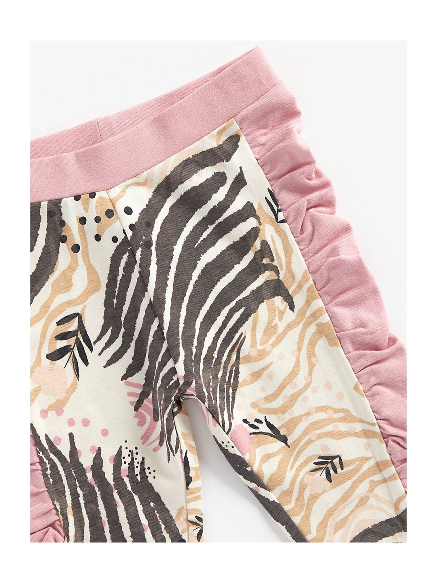 Mothercare Girls Cream & Pink Printed Leggings