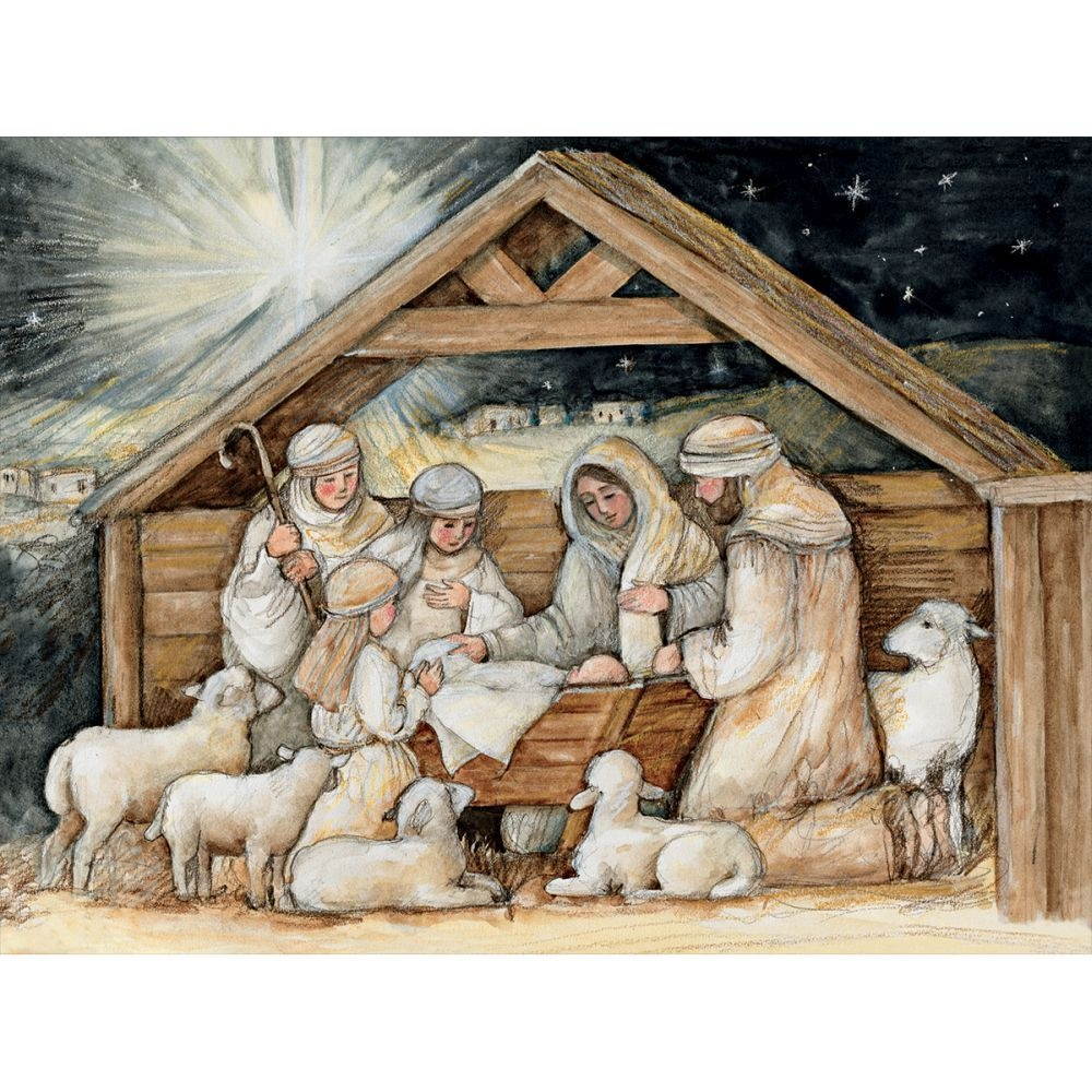 Lang Companies,  Nativity Hues Classic Christmas Cards by Susan Winget