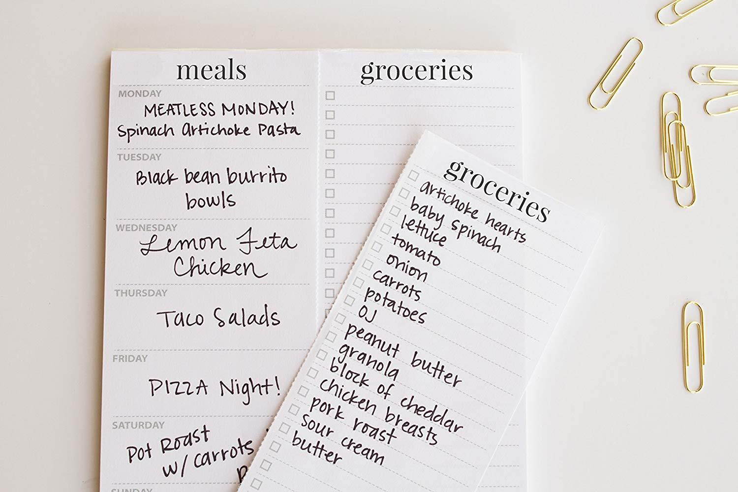 Weekly Meal Planner Notepad By Julianne & Co. - Food Planning Organizer And Grocery List Pad, 52 Premium A5 Pages, with Tear Away Perforated Shopping List (Blue China Print - NO Fridge Magnet)