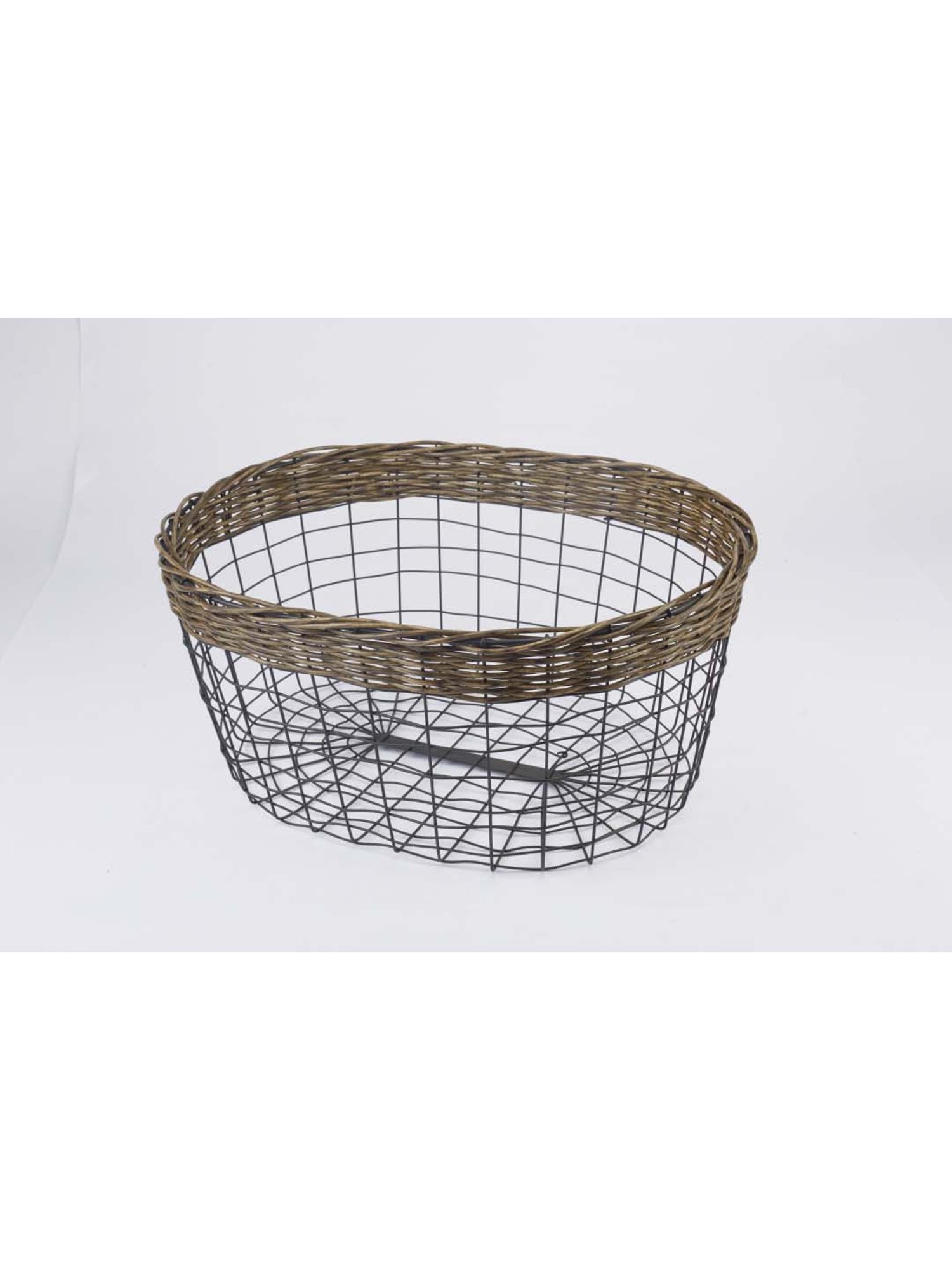 NATURALLYOURS Black Iron Wire Storage Basket - Set of 1