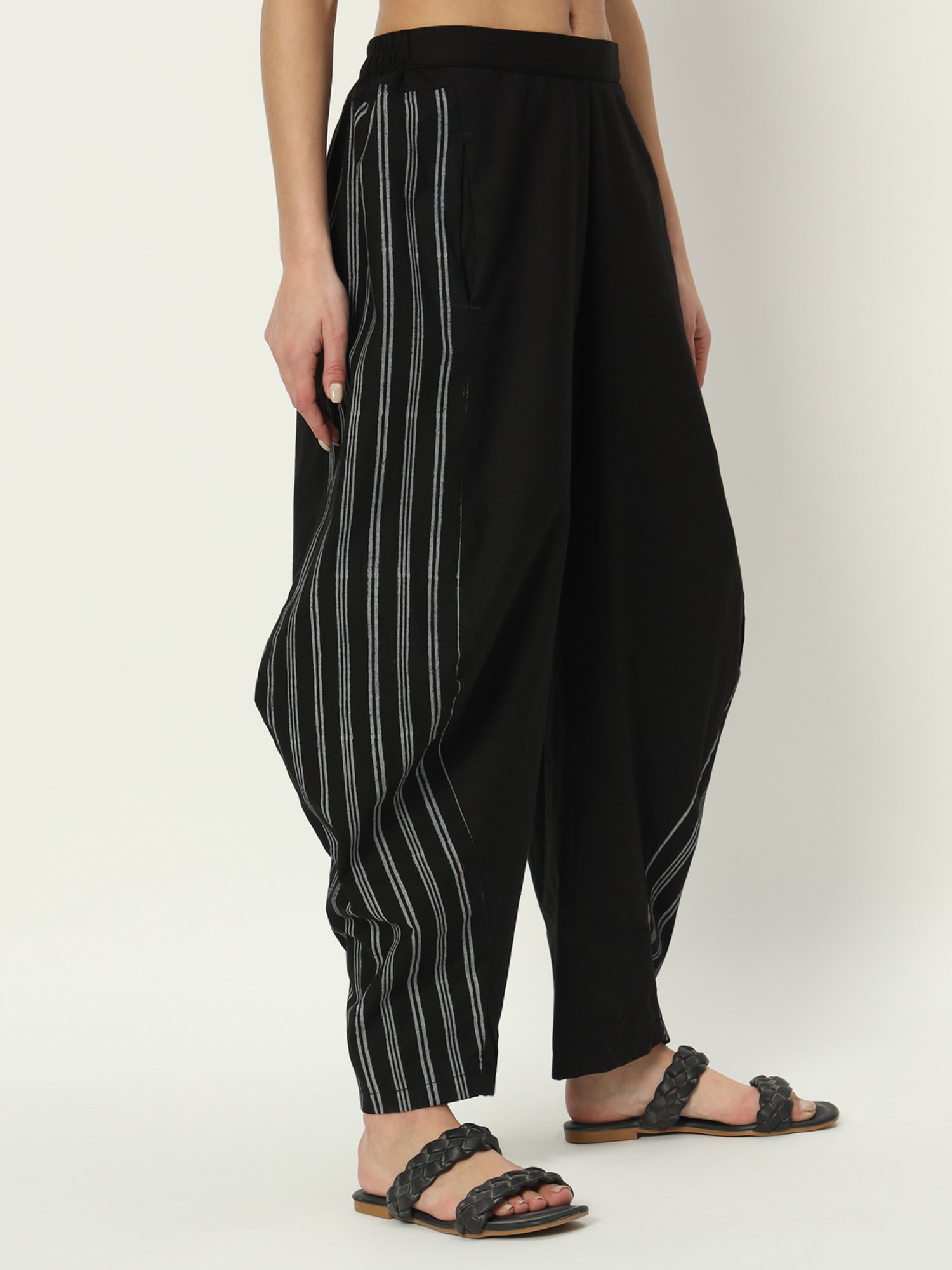 9rasa Black Cotton Pants