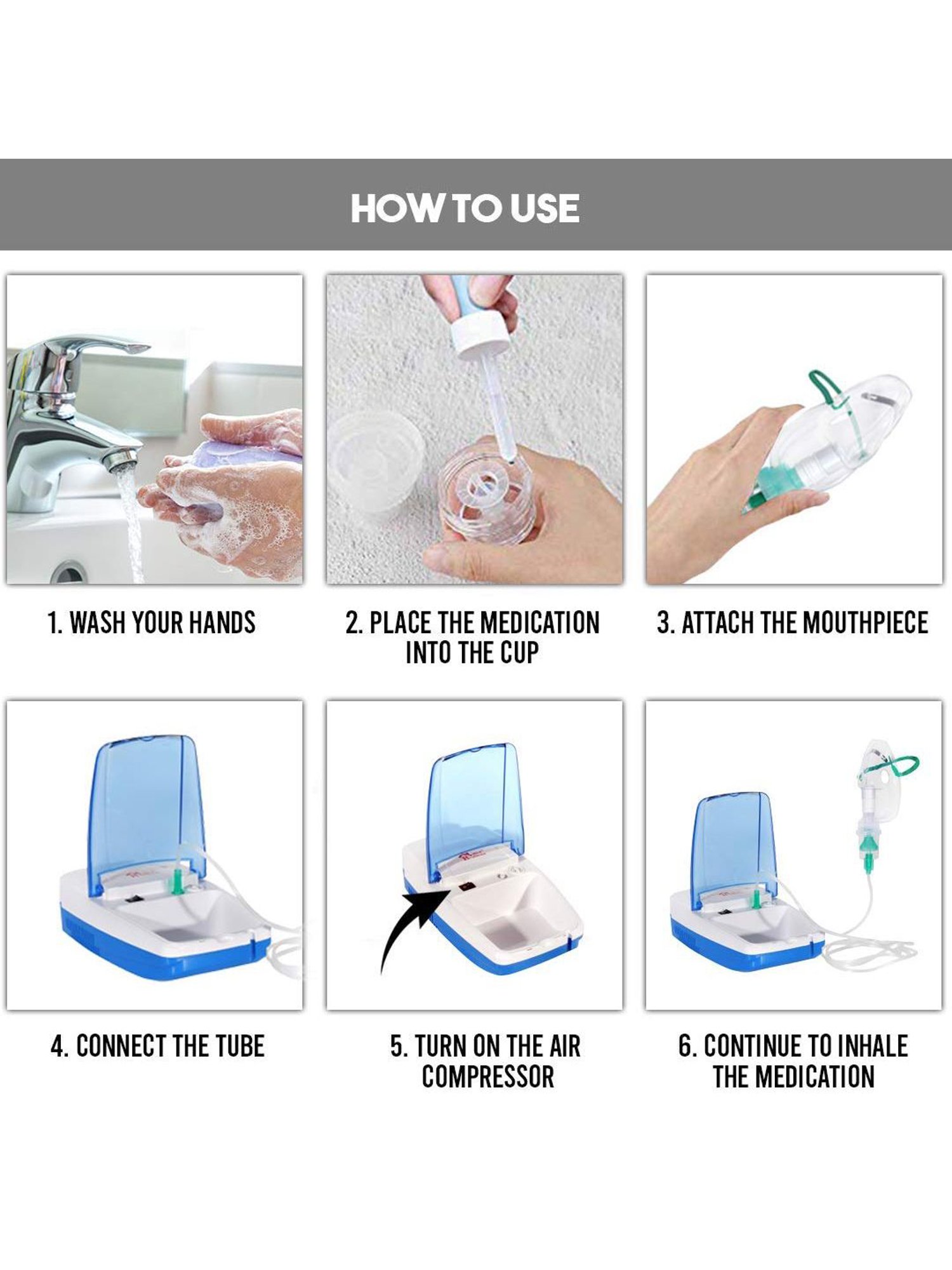 MCP NEB02 Air Compressor Nebulizer Economy (White/Blue)