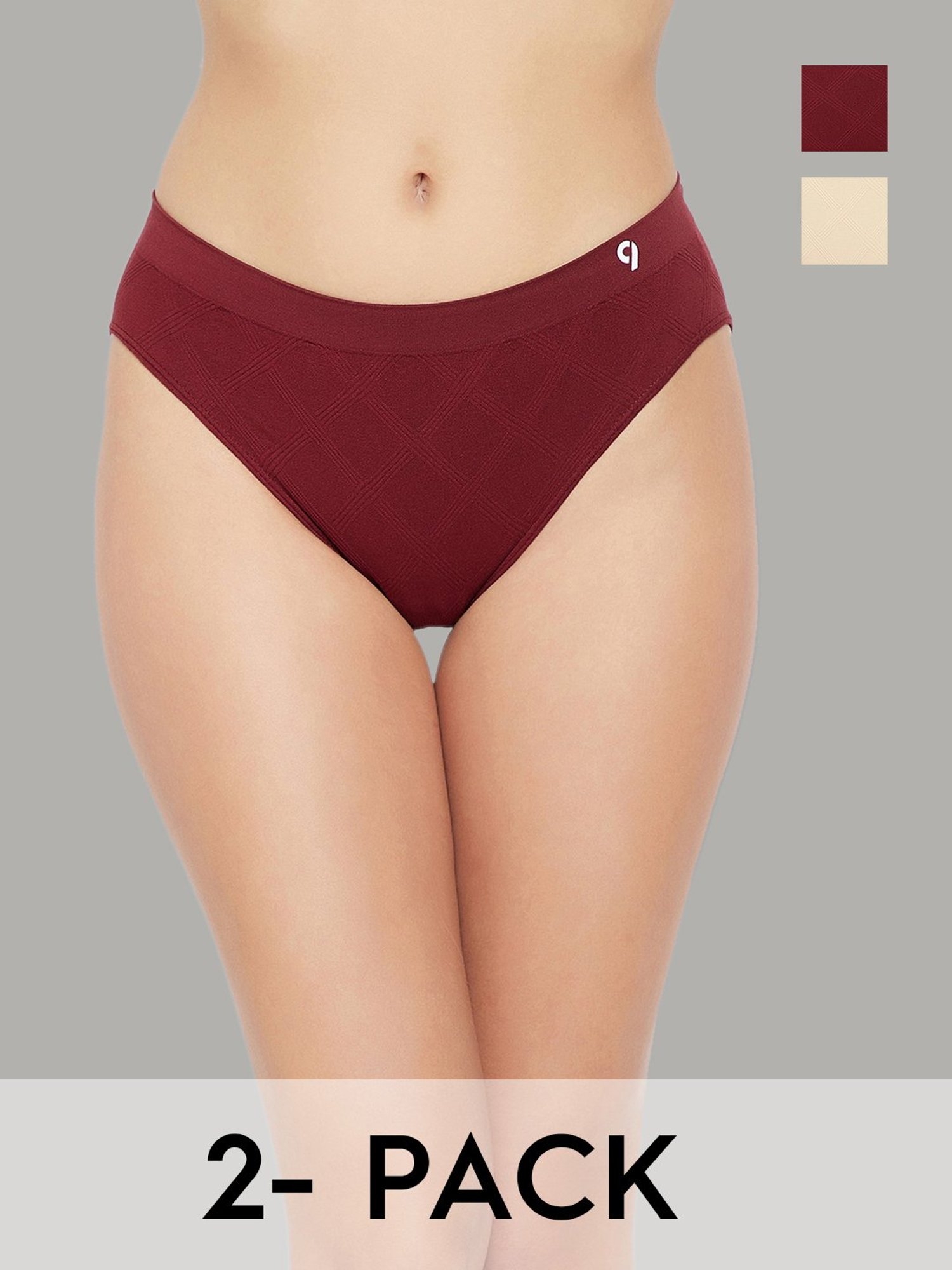 C9 Airwear Wine & Beige Hipster Panty - Pack of 2