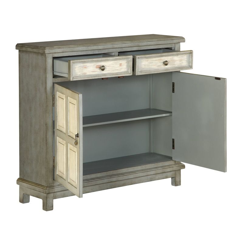 Raney 2 Drawer 2 Door Cupboard Gray - Treasure Trove Accents