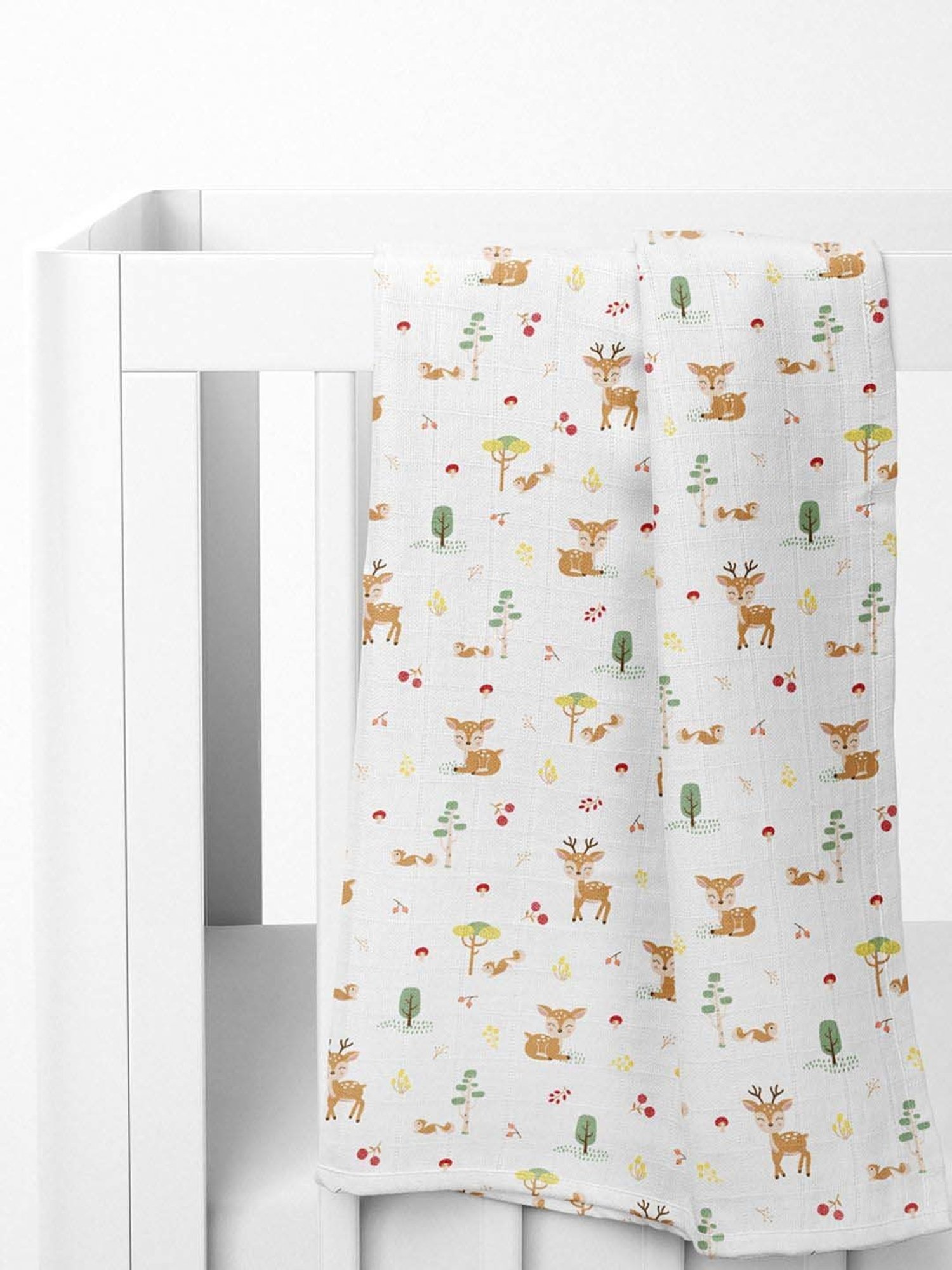 Haus & Kinder Kids Off-White & Yellow Cotton Printed Swaddle (Pack of 2)