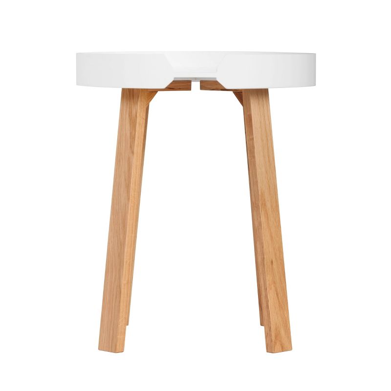 Remus Round Side Table Oak Brown/White - Universal Expert