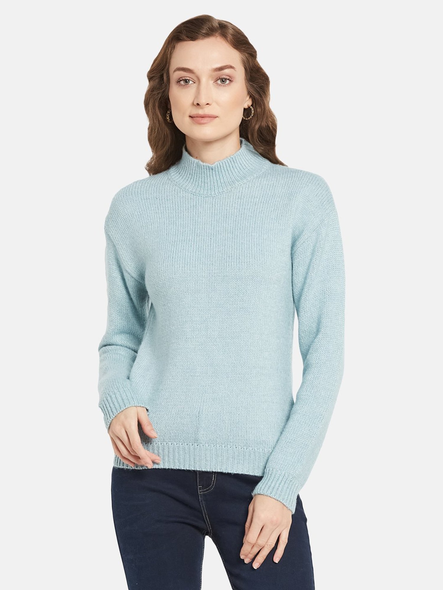 METTLE Powder Blue High Neck Pullover