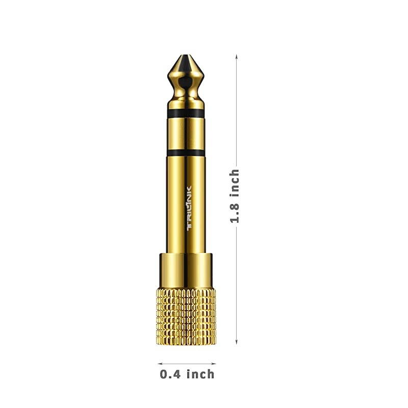 Stereo Audio Adapter GoldPlated Pure Copper 635mm 14 inch Male to 35mm 18 inch Female Headphone Jack Plug 3 Pack