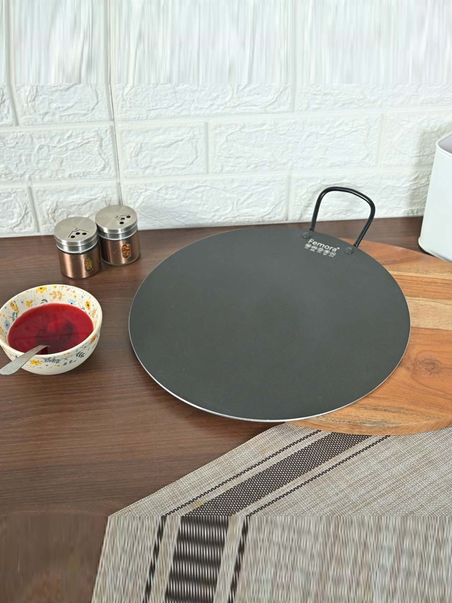 Nirlon Pure Grade Virgin Aluminium Non-stick Induction Base Flat Tawa - 26 cm Diameter