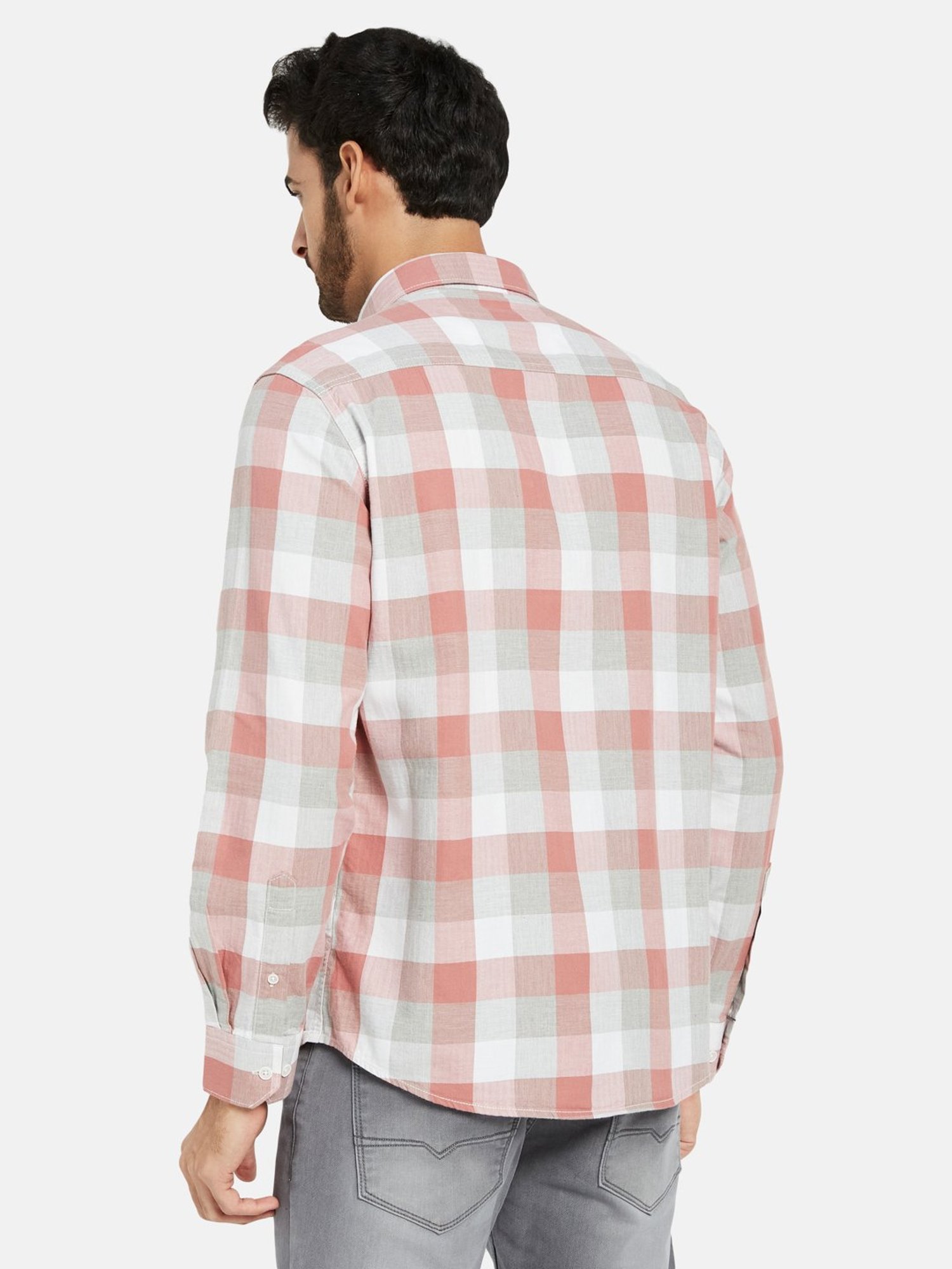 METTLE Coral Regular Fit Check Shirt