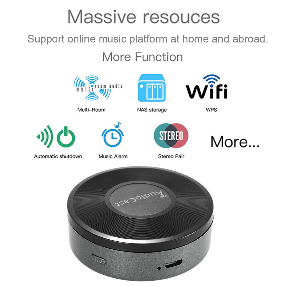 M5 AudioCast HIFI Music Receiver Airplay DLNA IOS & Android Airmusic 2.4G WIFI Audio Speaker for Spotify Wireless Sound Streamer