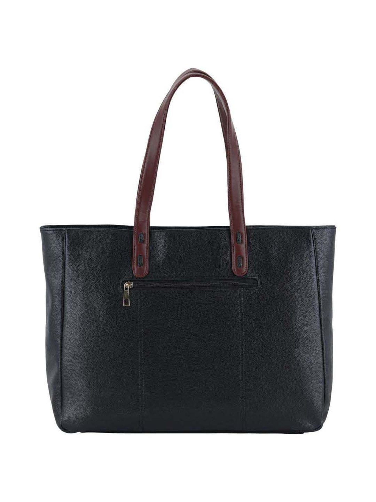 Toteteca Black Solid Medium Tote Handbag