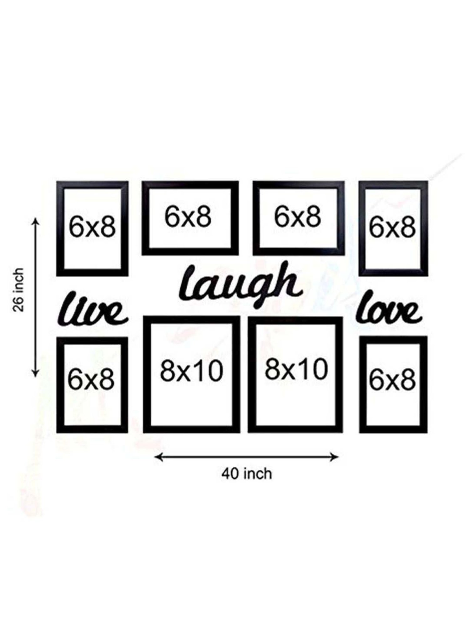 Art Street Black Synthetic Nucleolus Wall Photo Frame - Set of 8