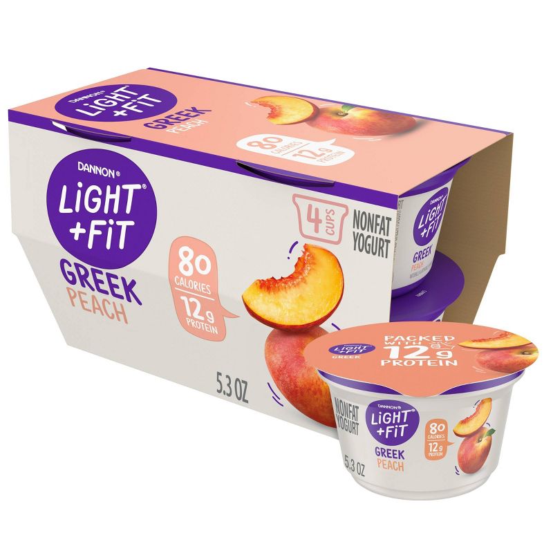 Dannon Light and Fit Peach Flavored Greek Yogurt - 4ct /5.3oz
