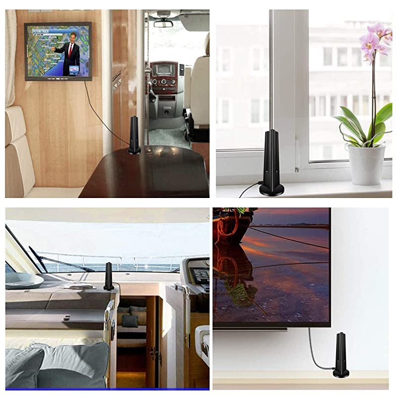 Latest? TV Antenna - HDTV Antenna Support 4K 1080P, 90-120 Miles Range Digital Antenna for HDTV, VHF UHF Freeview Channels Antenna with Amplifier Signal Booster - 18 FT Premium Coaxial Cable