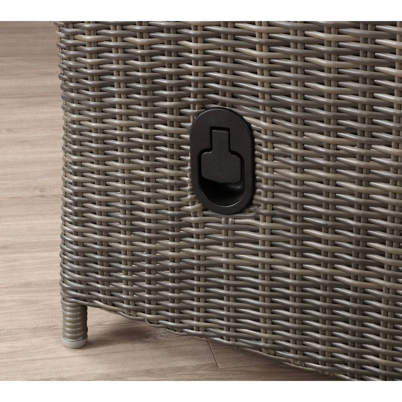 Asti 3pc Wicker Outdoor Seating Set with Reclining Sofa & 2 15" Ottomans - Gray - Alaterre Furniture