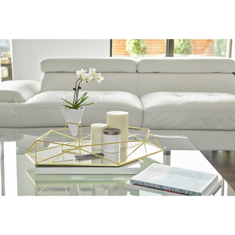 Set of 2 Trigg Tabletop Vessels White/Brass - Umbra