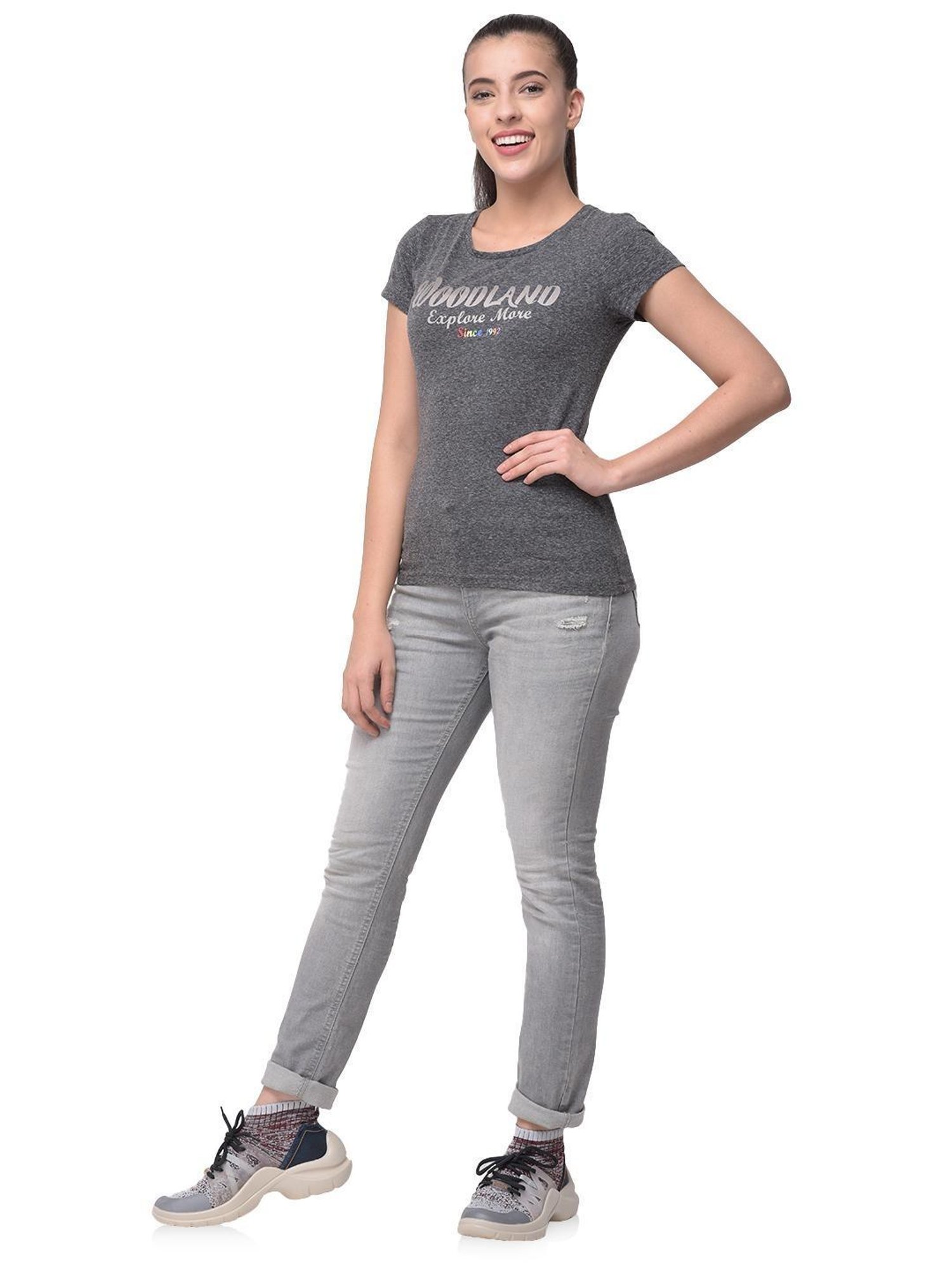 Woodland Light Grey Skinny Fit Jeans