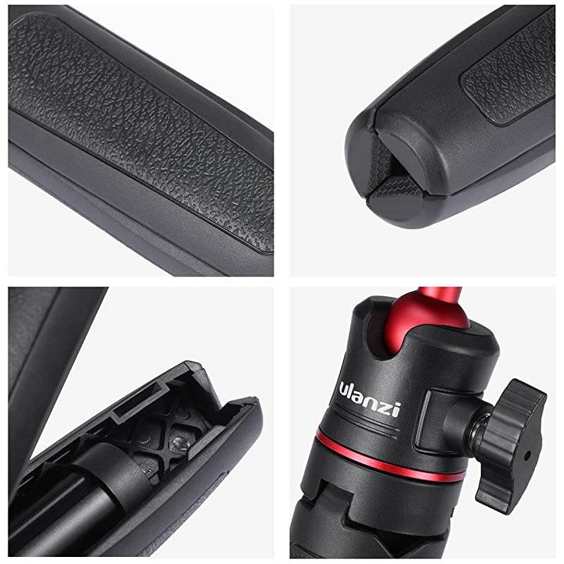 MT-08 Mini Extendable Handheld Tripod Compatible with iPhone/Samsung/Google Smartphone Clamp for Travel Vlogging Compact Travel, 1/4" Tripod Head