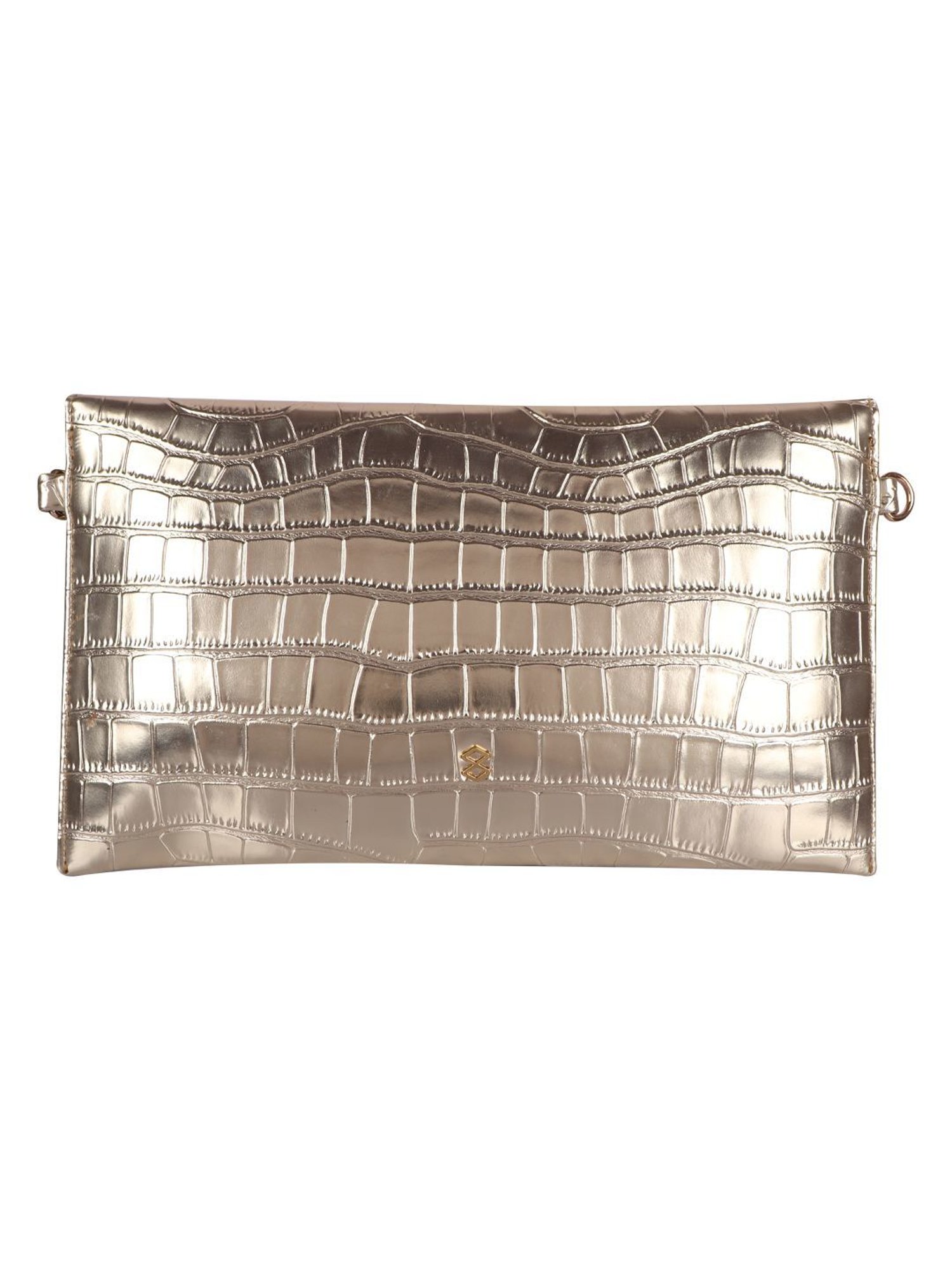 Horra Dark Gold Embellished Envelope Clutch