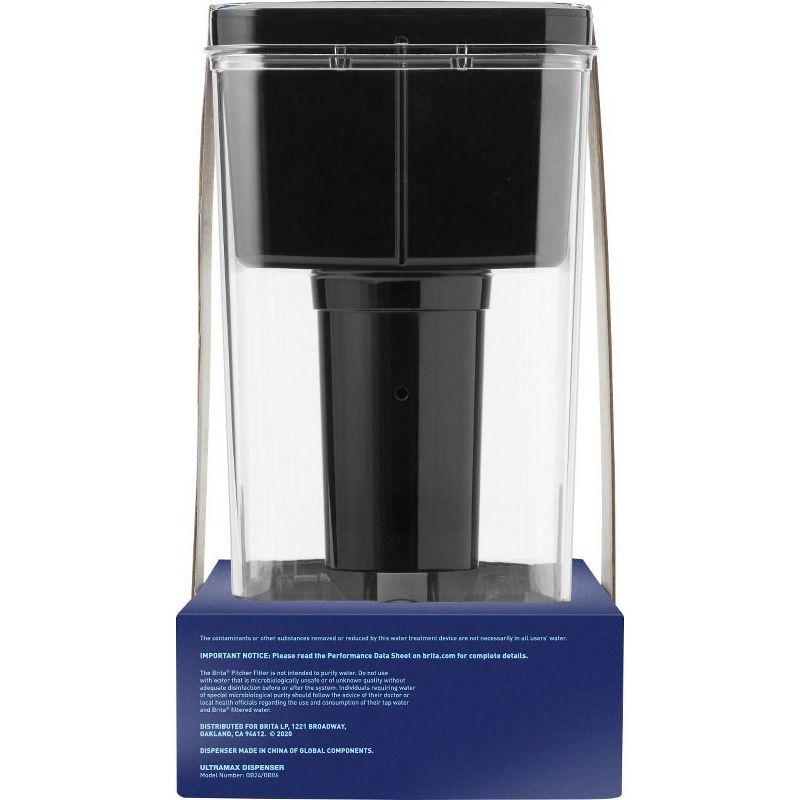 Brita Extra Large 18-Cup BPA Free UltraMax Water Dispenser with 1 Longlast Filter -Jet Black