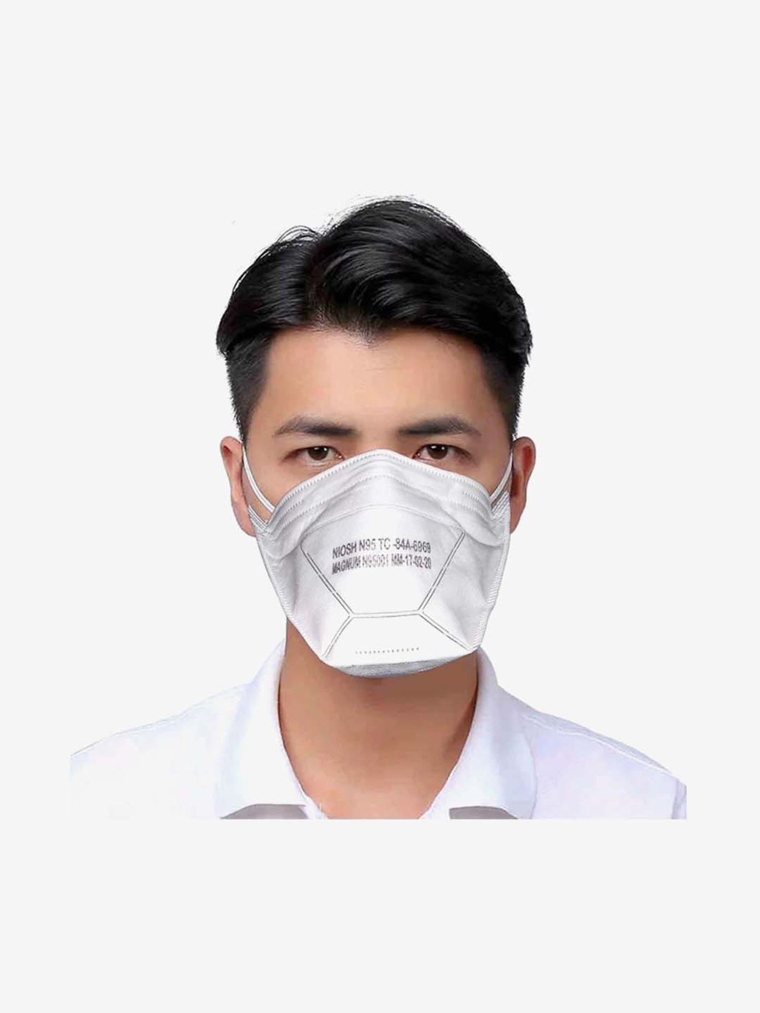 Magnum Flat Fold Duckbill NIOSH Certified N95 Mask (Pack of 20, White)