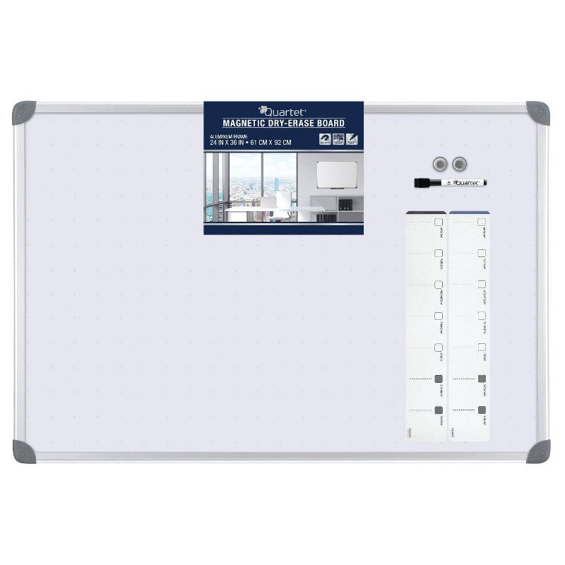 U Brands 40"x30" Linen Bulletin Board White Decor Frame