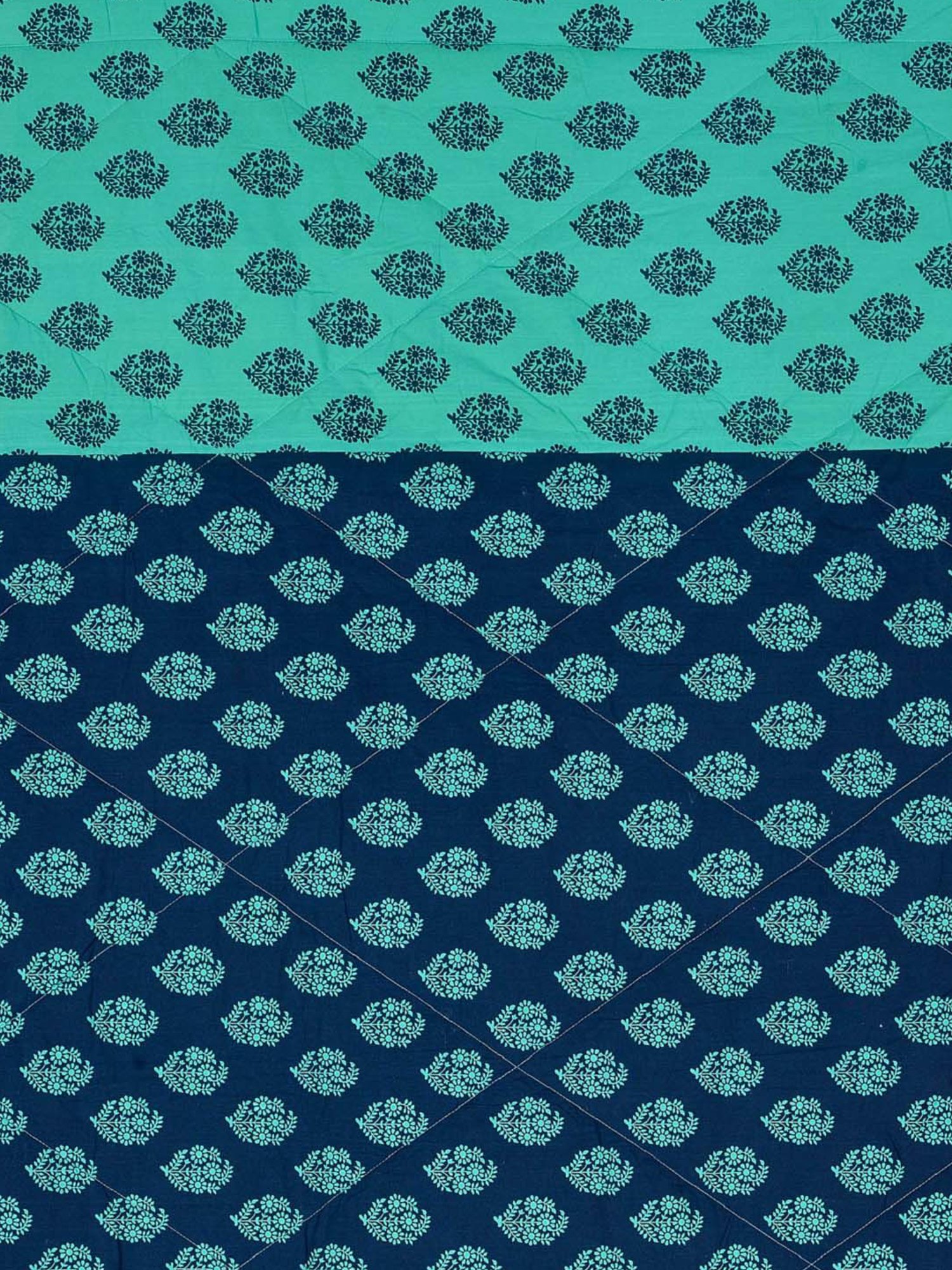 Swayam Blue Ethnic Sigma Eyelet Door Curtain - Single Piece (7 Ft)