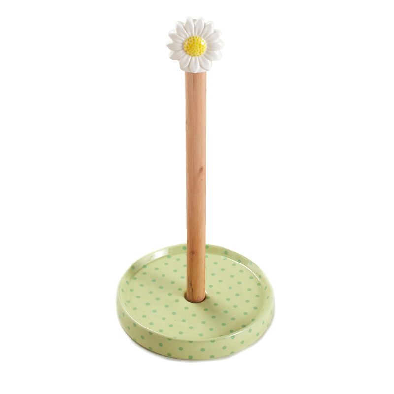 Lakeside Daisy Topper Paper Towel Holder for Kitchen Countertops and Bathrooms