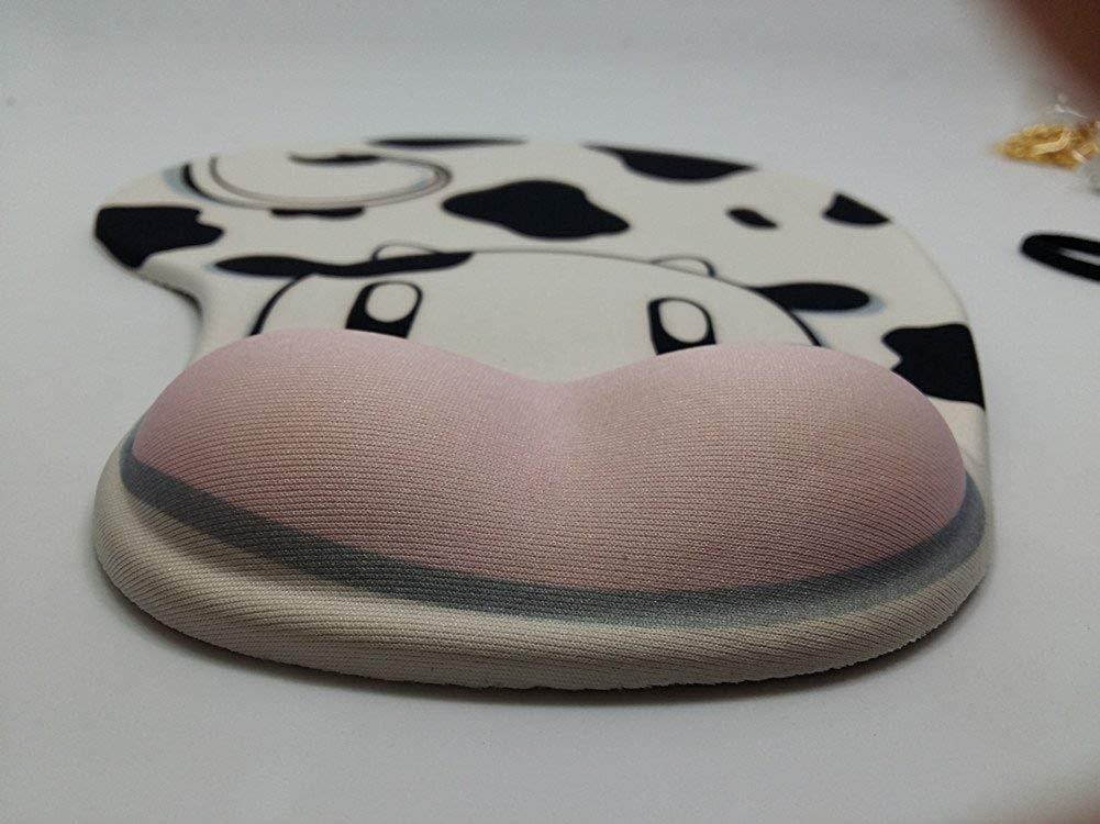 QTMY Silica Gel Cartoon Cow Mouse Pad Wrist Rest Hand pillow
