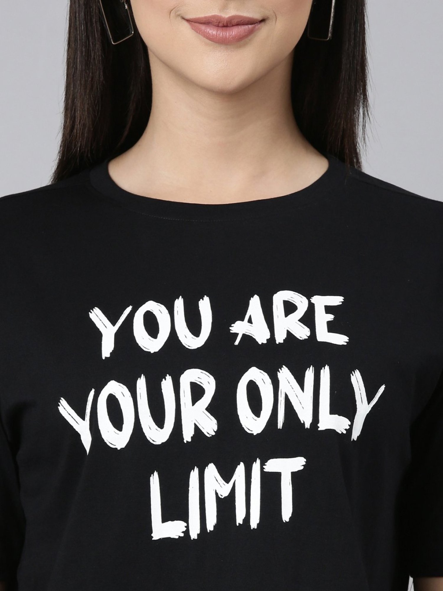 Kryptic Pure Cotton Printed Drop Shoulder Oversized Crop T-Shirt