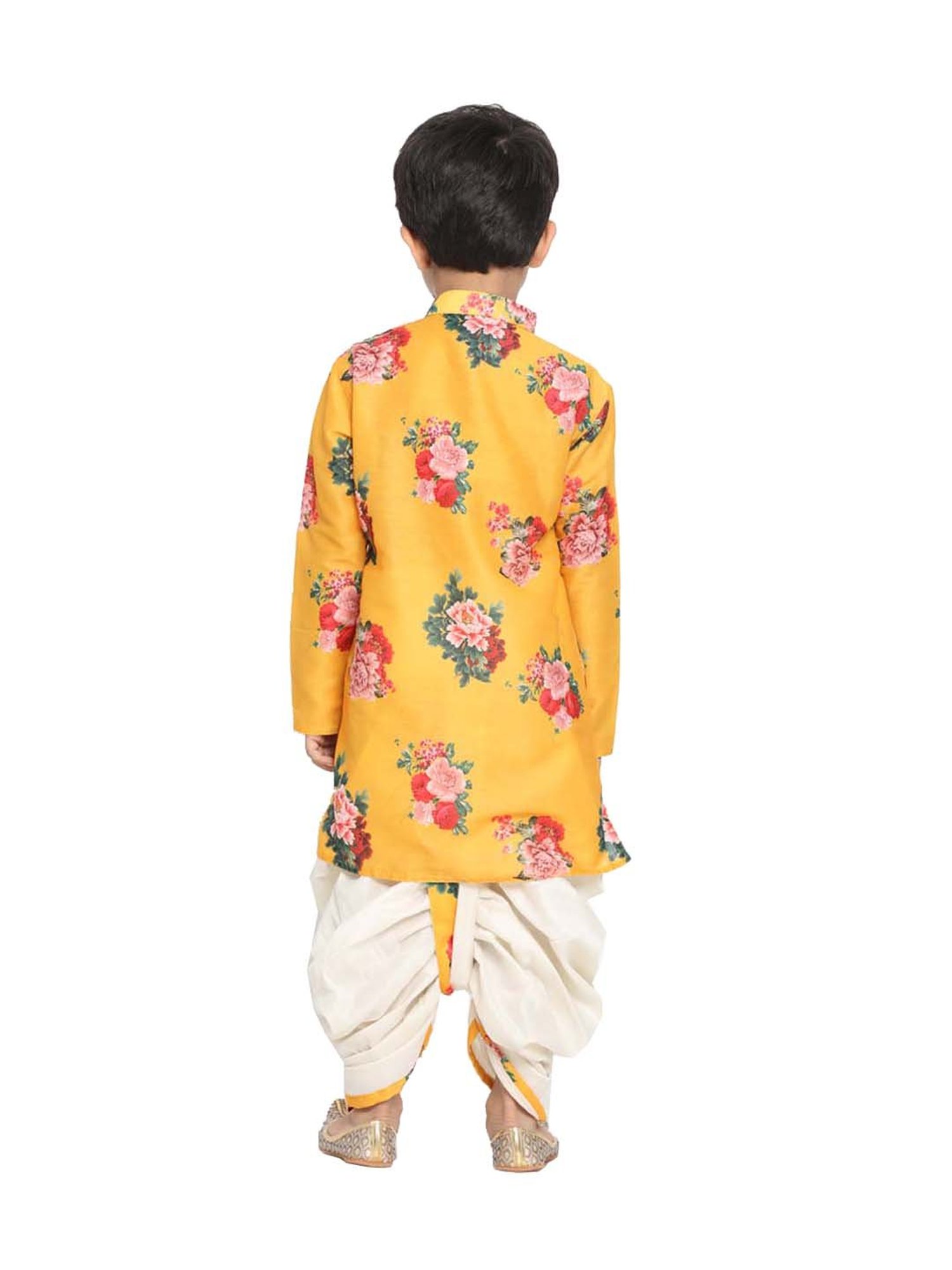 VASTRAMAY Kids Yellow Printed Kurta Set