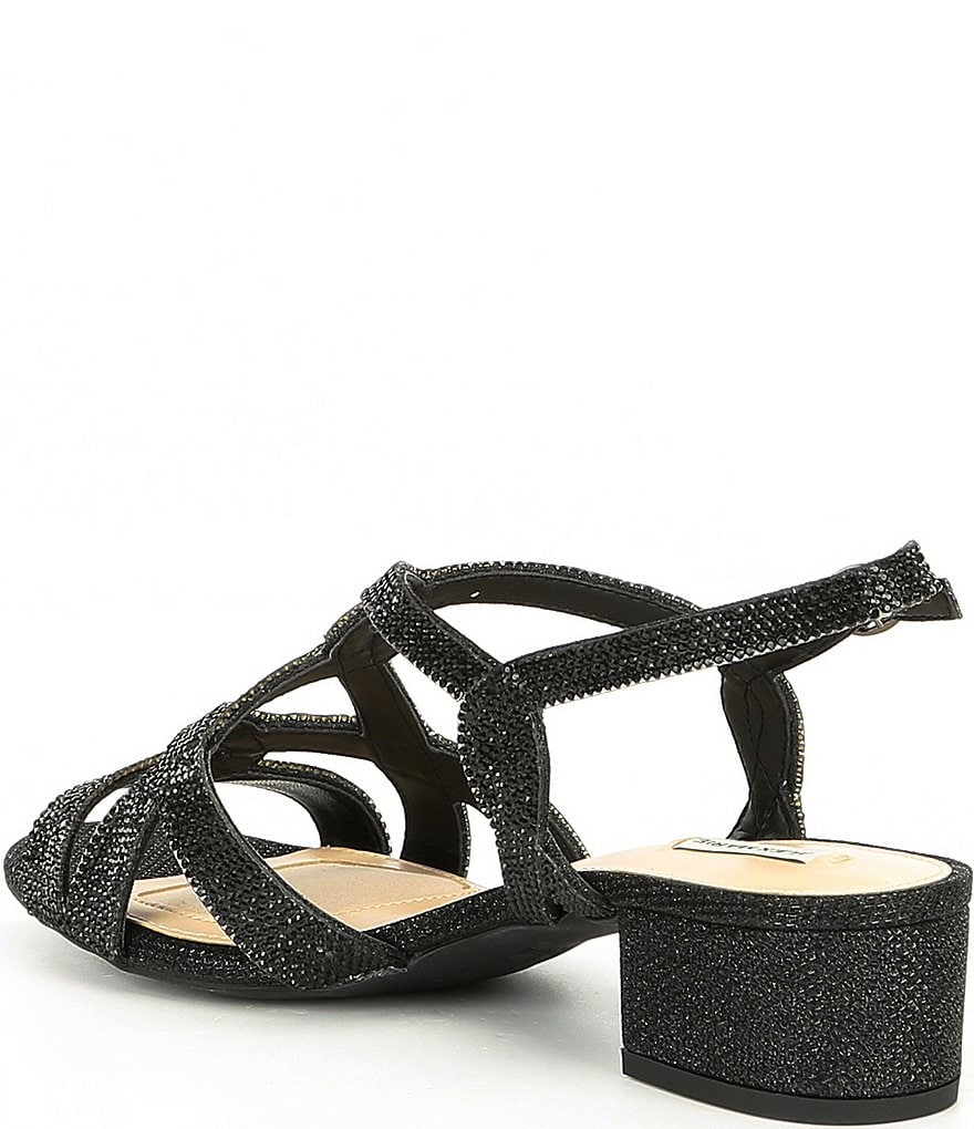 Alex Marie Crennan Rhinestone Strappy Block Heel Dress Sandals