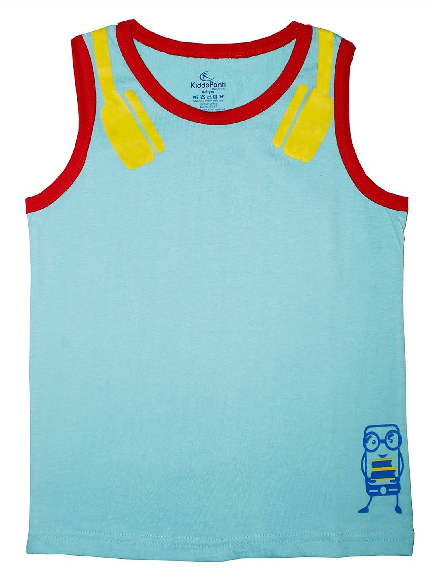 Kiddopanti Kids Light Blue & Red Printed T-Shirt (Pack Of 2)