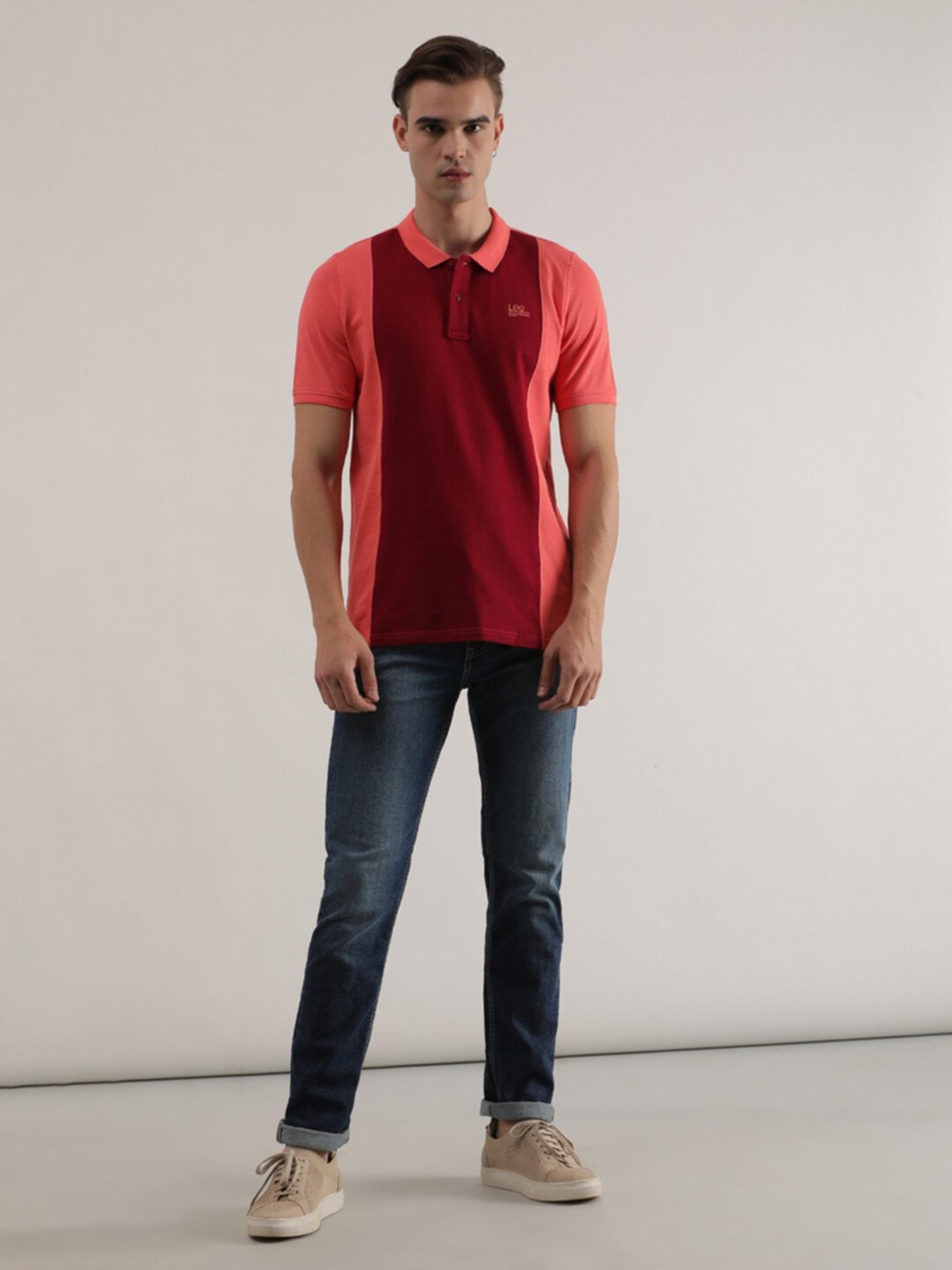 Lee Pink Slim Fit Polo T-Shirt